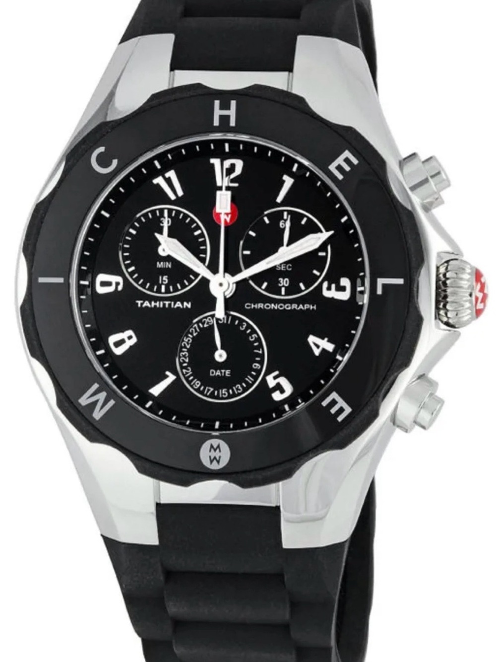 Michele Black and Silver Chronograph Women's Watch
